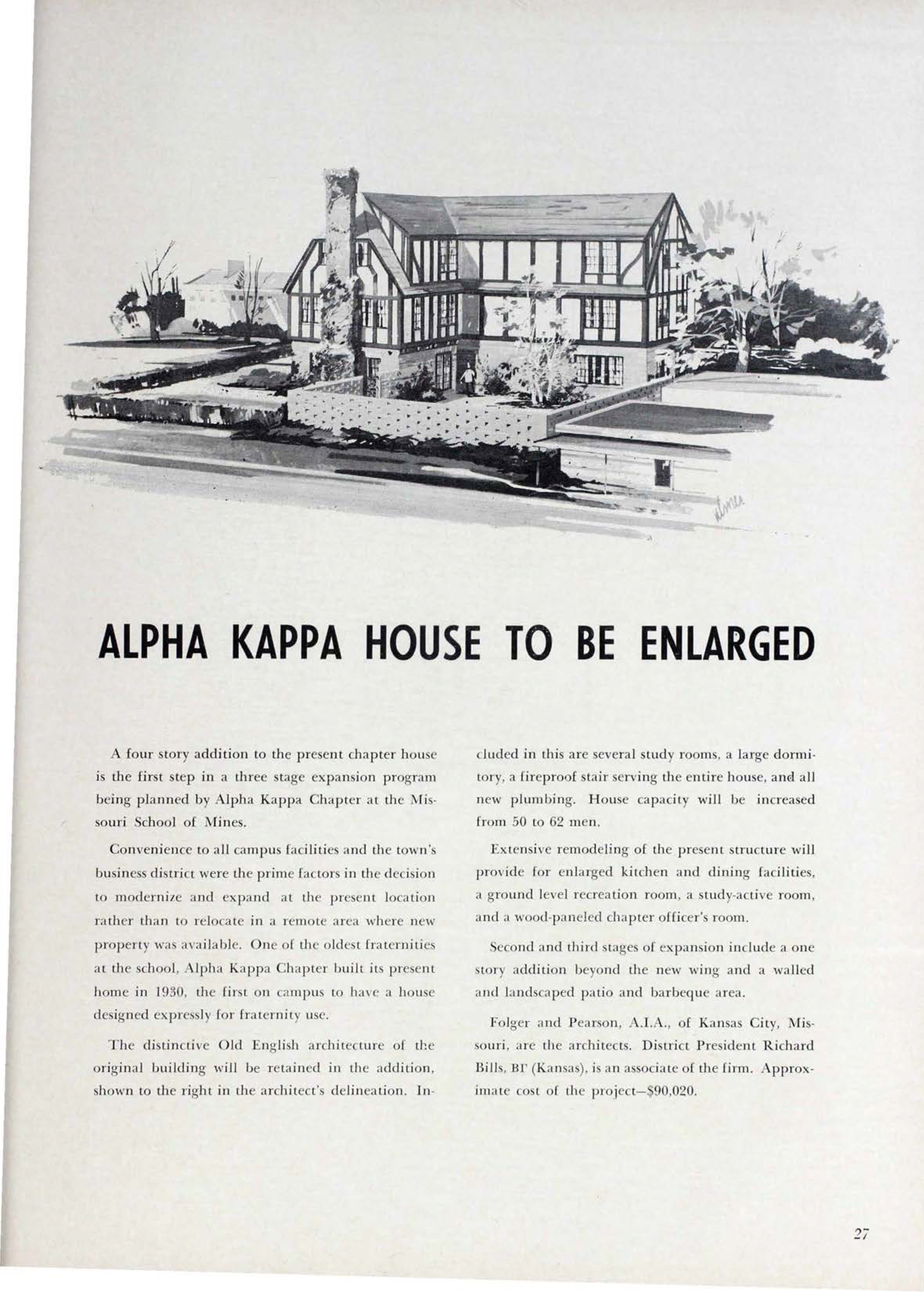 Alpha Kappa House To Be Enlarged